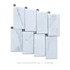 3D design white marble mixed diamond mirror glass mosaic tiles for bathroom wall