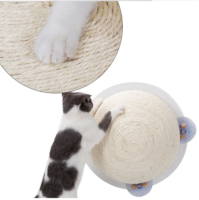 Sisal Fabric For Cat Scratch Posts Half Ball Sucker Glass Cat Scratch