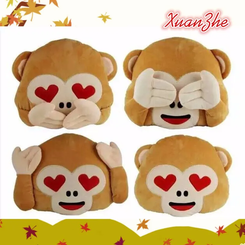 emoji monkey pillow