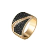 Factory reasonable price black zircon rings 18k gold for men jewelry making supplier