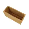 8x4'' Natural Rectangle Wood Boxes DIY Rustic Wooden Planter Boxes with Plastic Liner for Wedding Party Decor