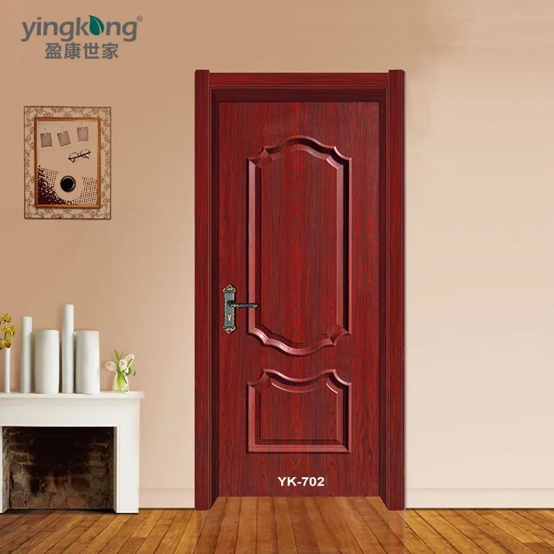 Estilo moderno impermeable ecológico WPC Interior puerta de madera para dormitorio baño para casas
