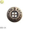 Custom 4 Hole Metal Fancy logo sewing buttons For Clothes