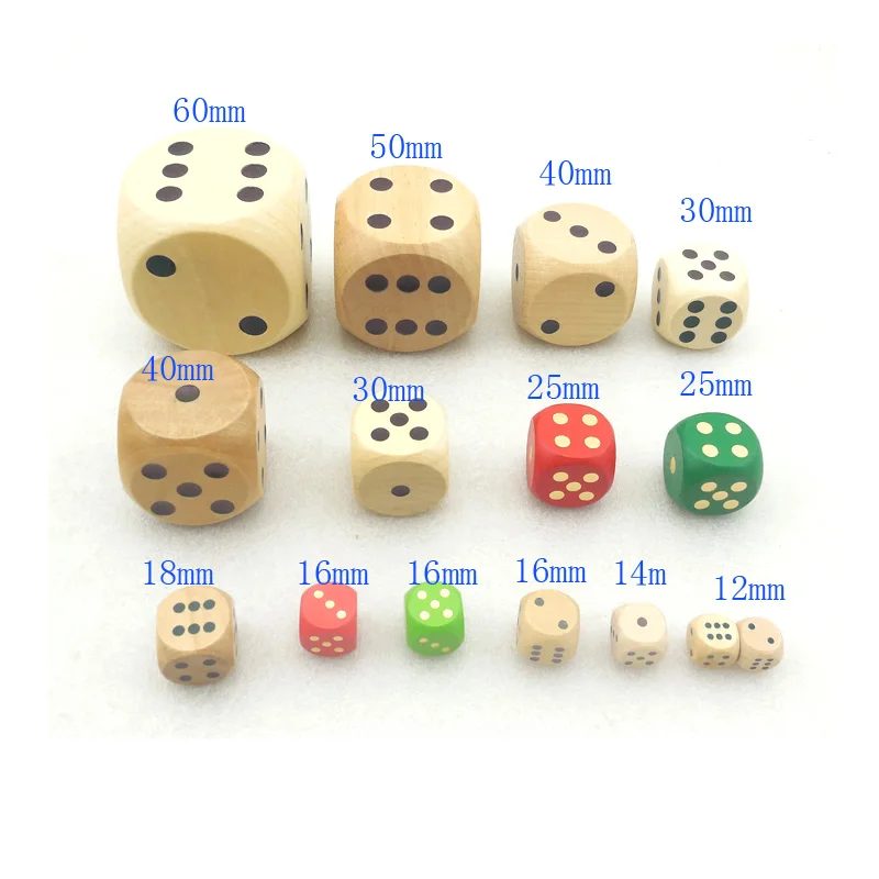 Natural Wooden Dice With Gold Dot,Wooden Game Dice -12mm/16mm/18mm/20mm -  Buy Dice With Colored Dots,Custom Wood Dice,Wooden Dice Product on