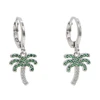 2019 summer beach gift jewelry green cz palm tree dangle earring