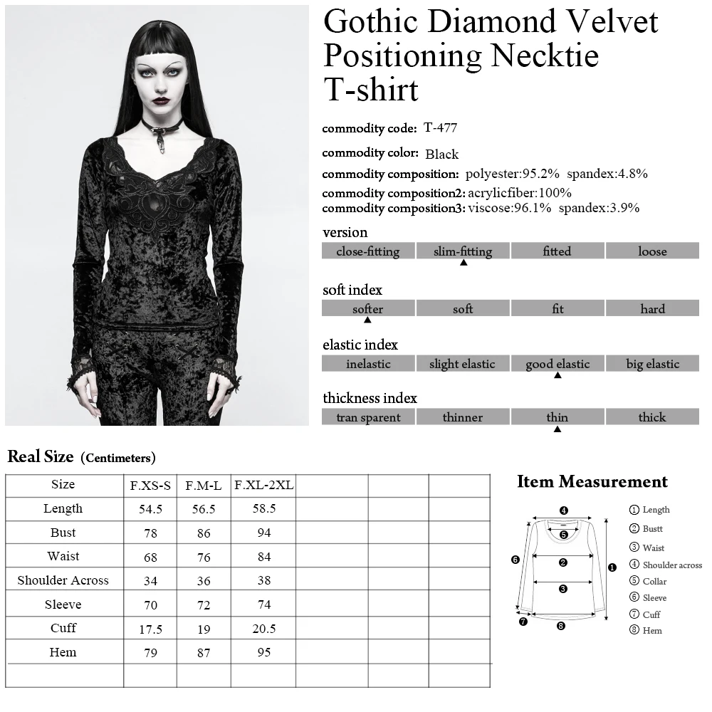 T-477 Gothic shiny diamond velvet fancy snowflakes ladies long sleeves shirts