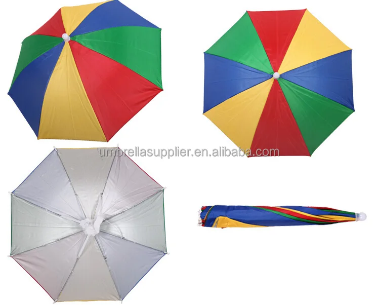 Large Umbrella Hat Perfect Shade Protect Head Kid Party Umbrella Buy Head Umbrella,Rain Bow