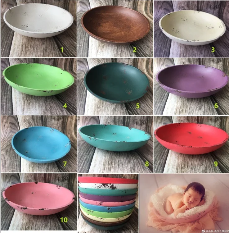 Newborn Wooden Bowl Photo Prop Newborn Nest Bowl Baby Poser Newborn