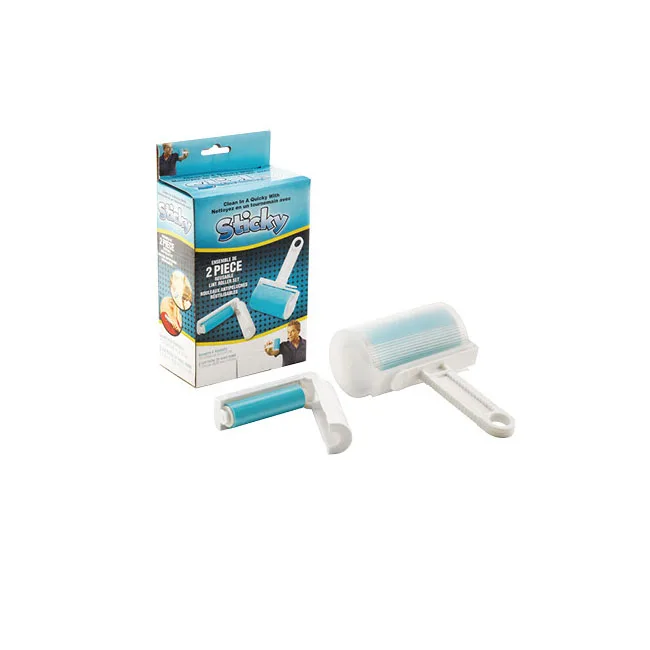 3 In 1 Lint Roller Set With Covers,3 Section Telescopic Metal Pole