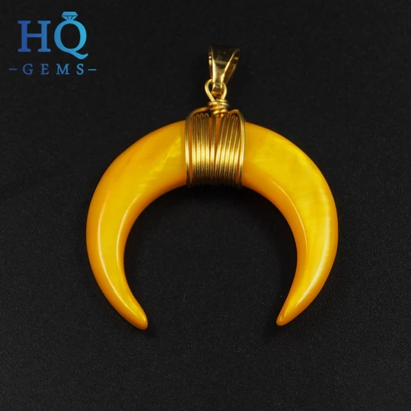 Crescent Moon Pendant Horn Shaped Jewelry Pendant