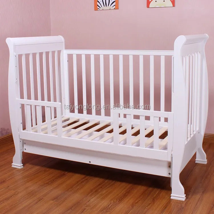 Modern New Zealand Solid Woodbaby Furniture Baby Cot With Drawers
