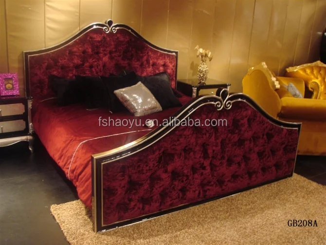 Antiguo Tela Roja Cama King Size,Sala De Estar Casera De Cama - Buy King  Size Camas Literas Product on 