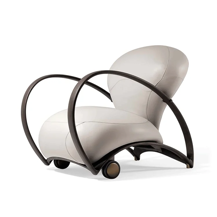 Armchair in ash wood and fabric or leather upholstery italy design chair