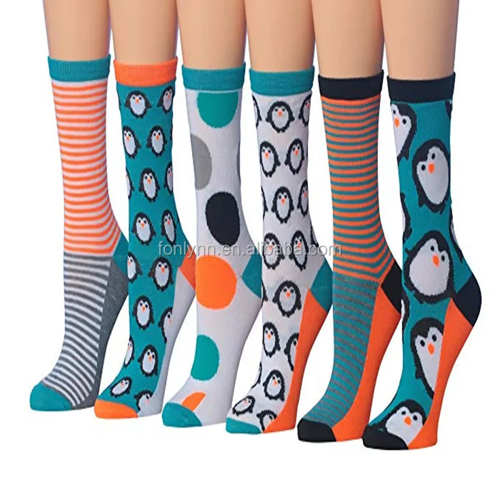 Women's dresses knitted cartoon character panda cat socks