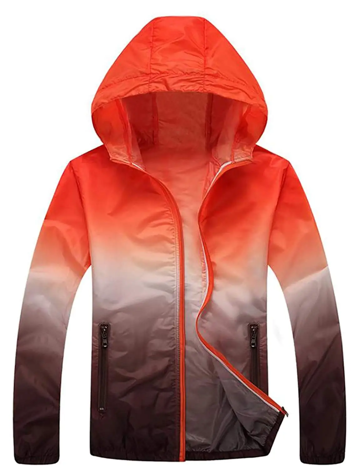 FLCH+YIGE Mens with Pockets Stylish Coat Zip-up Leisure Hooded Sweatshirt