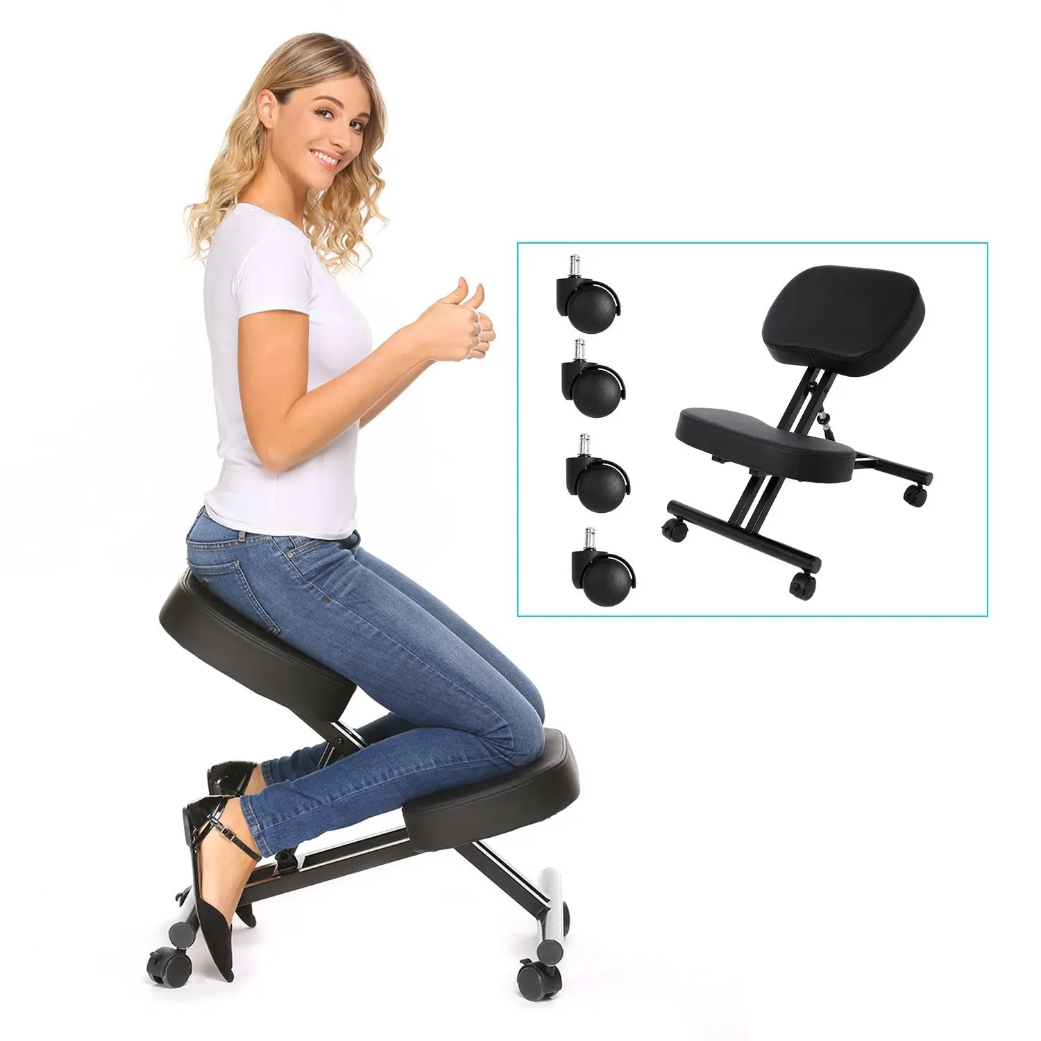 Buy Ergonomic Kneeling Chair - Adjustable Knee Stool for Home, Office