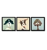 'Crazy Dog' Pets Painting Framed Graphic Print Art Set (Set of 3)
