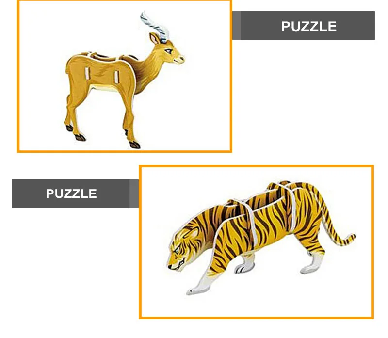 Interesting 3d Mini Puzzles Animal Cardboard 3d Puzzle Animal Buy
