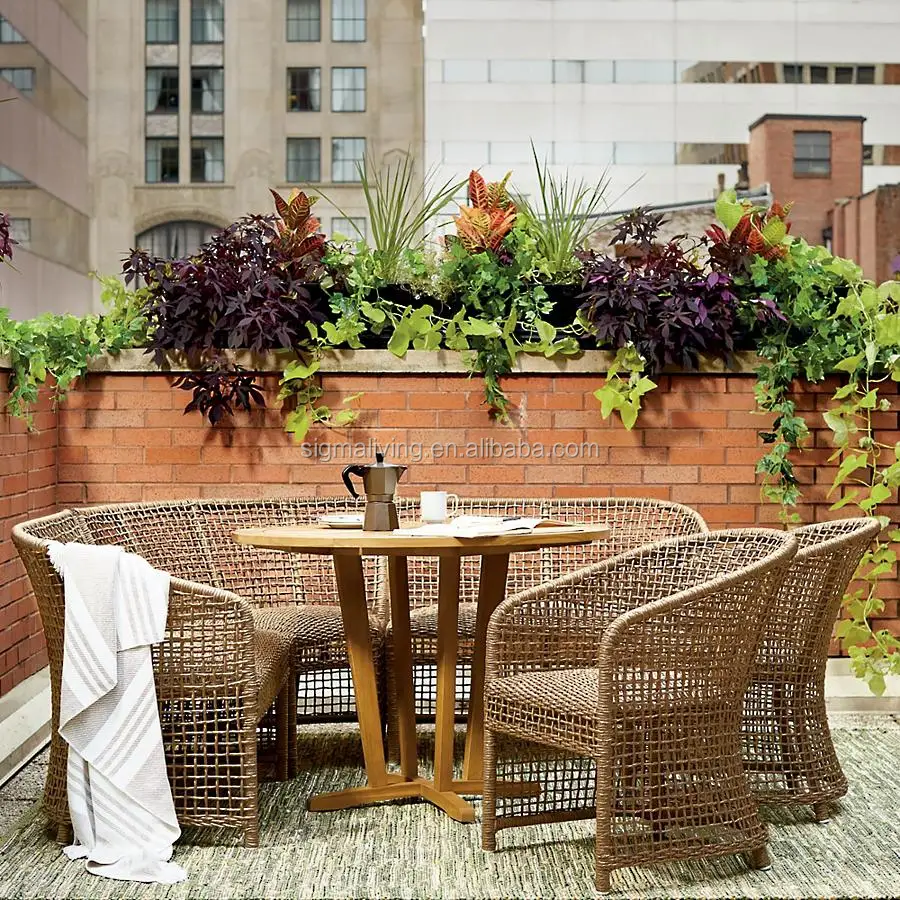 Garden furniture set  outdoor setting  rattan dining table and chairs