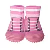baby boys girls socks shoes with grippy rubber pink sneakers