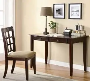 2pc Home Office Writing Desk and Chair in Cherry Finish