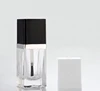 Wholesale 15ml Square Shape Empty Mini Sample Nail Polish Bottle With Black Cap And Brush