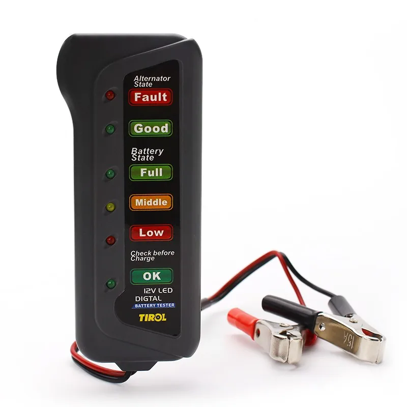 2016 Hot Car Digital Battery Tester Auto Alternator Tester With 6 Led