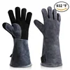 Heat resistant bbq grill leather hot mill gloves for welding
