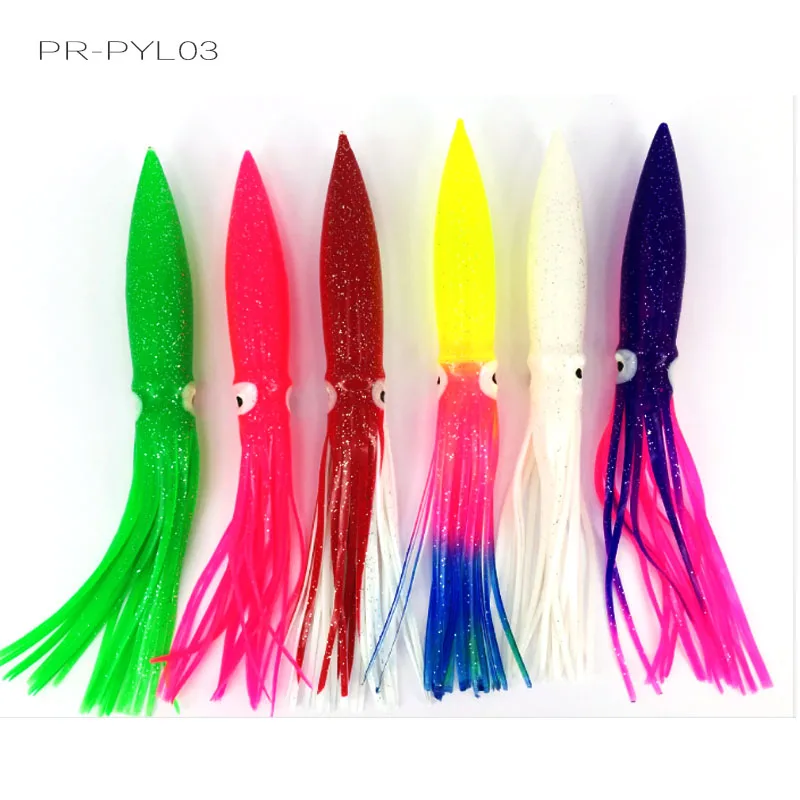 In Stock Colorful Soft Plastic Octopus Squid Skirt Fishing Lures - Buy ...