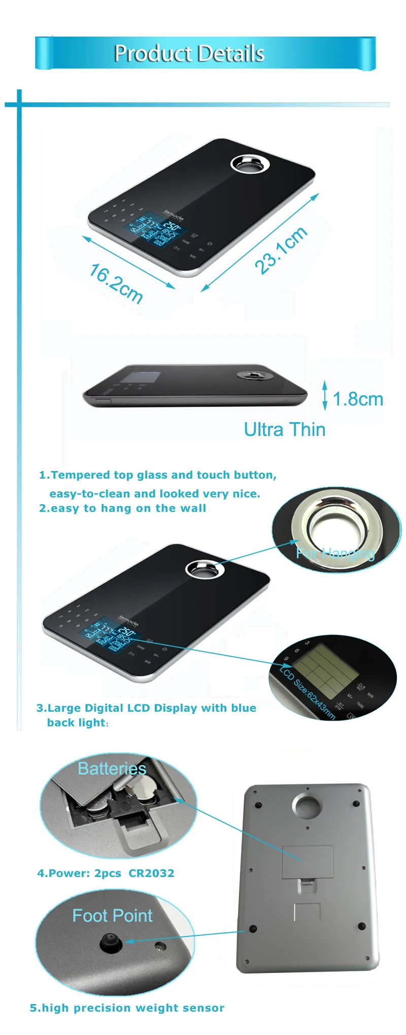 Sunny  Promotion Digital Food Scale Electronic Kitchen Appliance For Nutrition Controll
