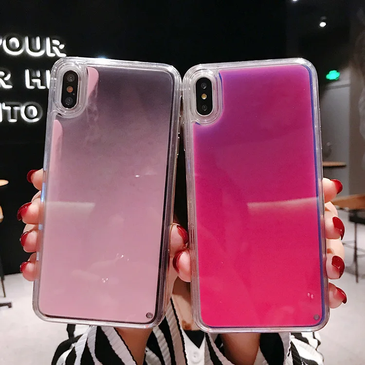 Popular Glow in the Dark Neon Glitter Phone Case For Iphone X