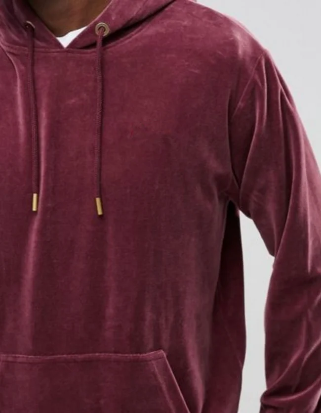 Custom Wholesale Burgundy Fitted Plain Velour Tracksuit Mens Buy Mens