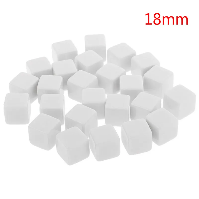 6Pcs/set Glossy Blank Dice Can Be Printing DIY Dice Square Angle 12mm 14mm 18mm 