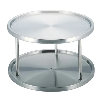 360 Degree Turntable 2 Tier Stainless Steel Lazy Susan - Buy Lazy Susan ...