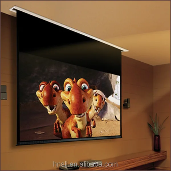 Big Screen Projector With Electric Motorized Projection Screen For