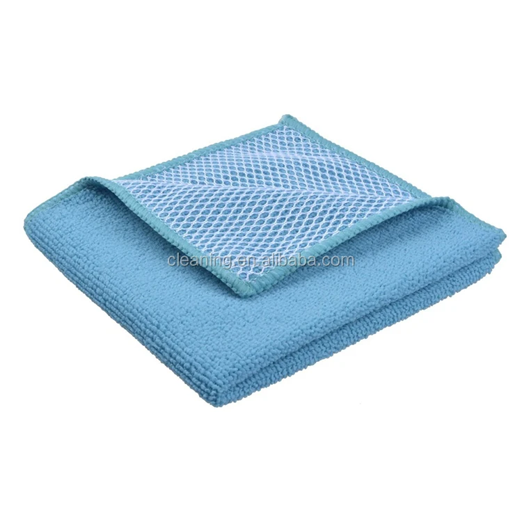 Microfiber Dish Cloths With Mesh Scrubber To Clean Kitchen Made In