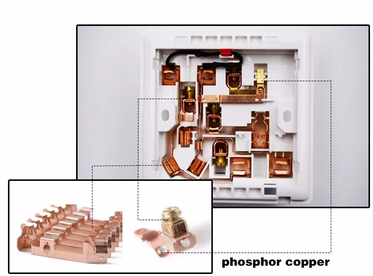 Golden color electrical multi wall socket/Bangladesh socket