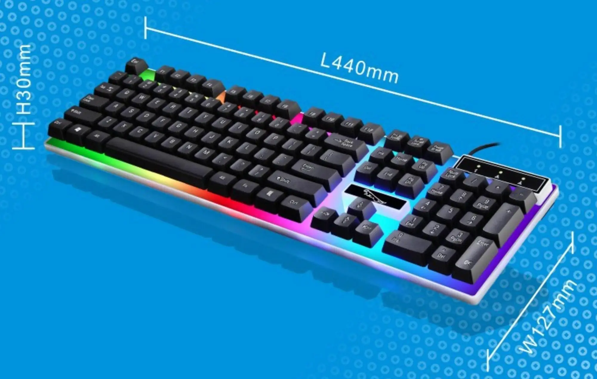 102 Keys Colored Usb Wired Keyboard Gaming Mechanical For Pc Gamer