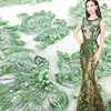 F004-0010 tulle embroidery with beads french lace wedding dress fabric