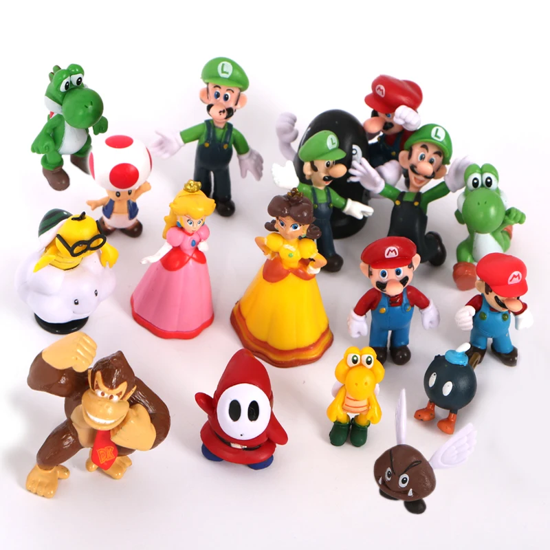 Super Mario Bros Lot 18pcs Action Figure Doll Playset Figurine Toy Model Dolls 