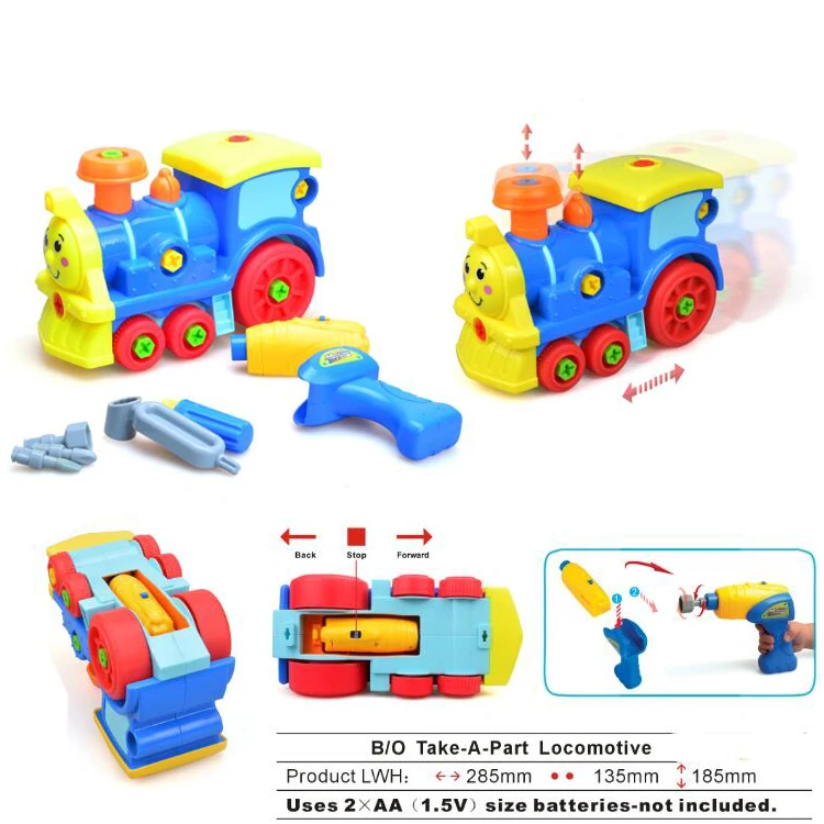 Plastic DIY Screw Toy Cartoon Train