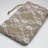 lace and ribbon jute material wedding favor bags jewelry pouches