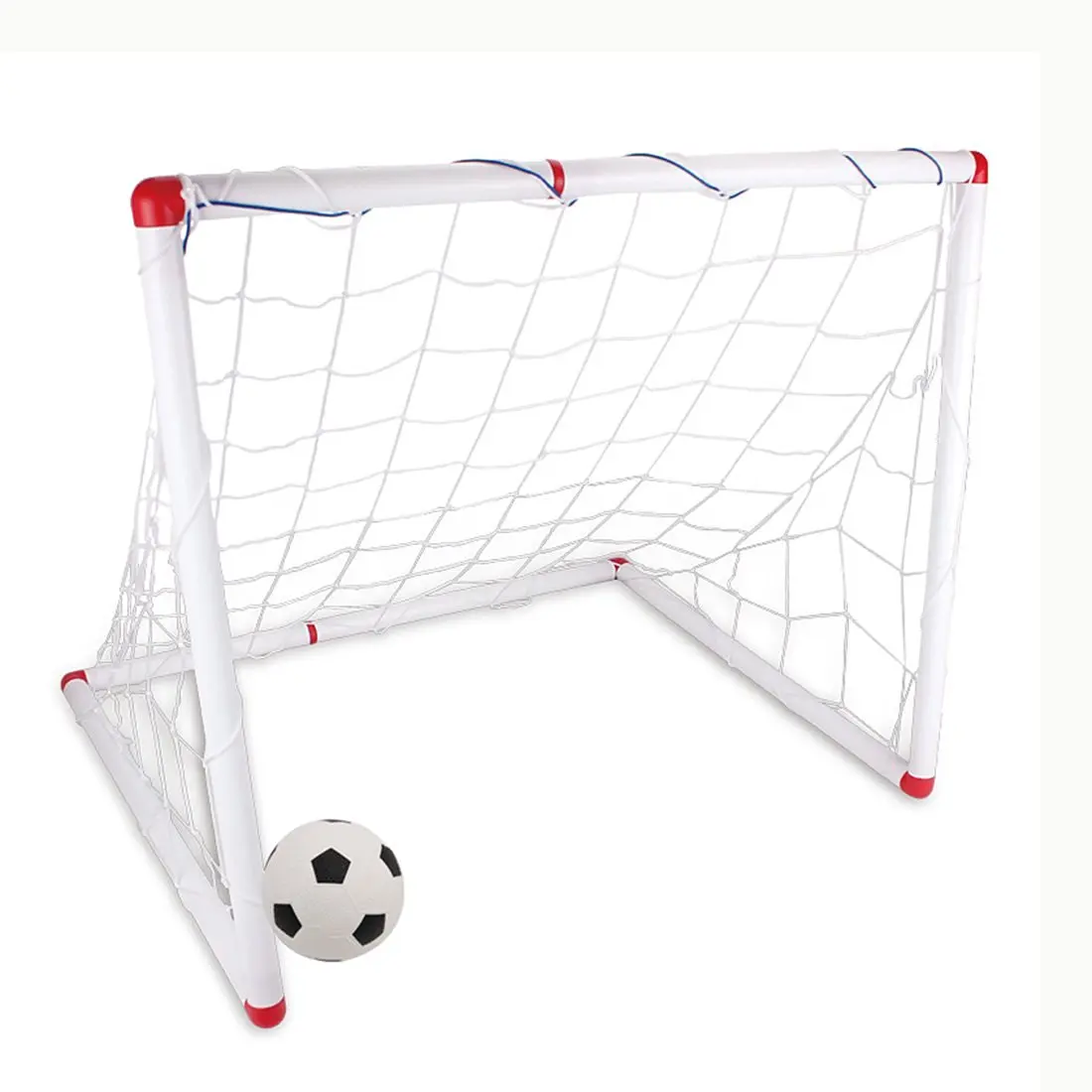 Soccer Goals, FINER Large Size 90cm DIY Youth Sports Soccer Goals with Soccer Ball and Pump Practice Scrimmage Game - White