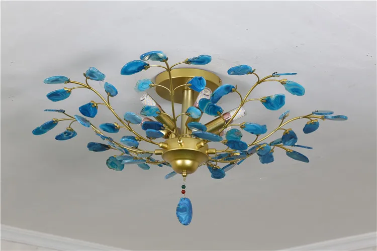 post modern factory price Restaurants Hotels agate commercial led luxury chandelier pendant lighting