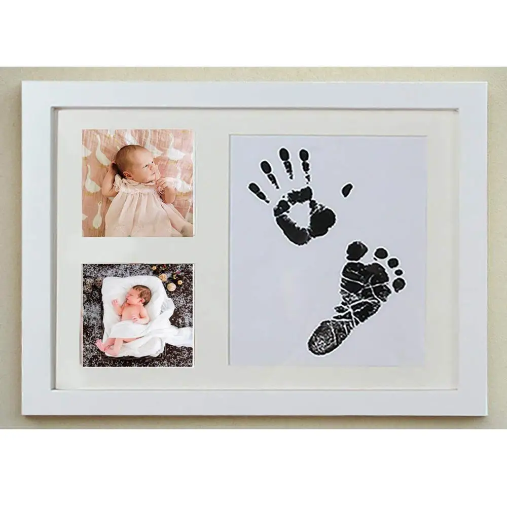 Baby Handprint And Footprint Photo Frame Ink Pad Kit For Newborn Boys ...