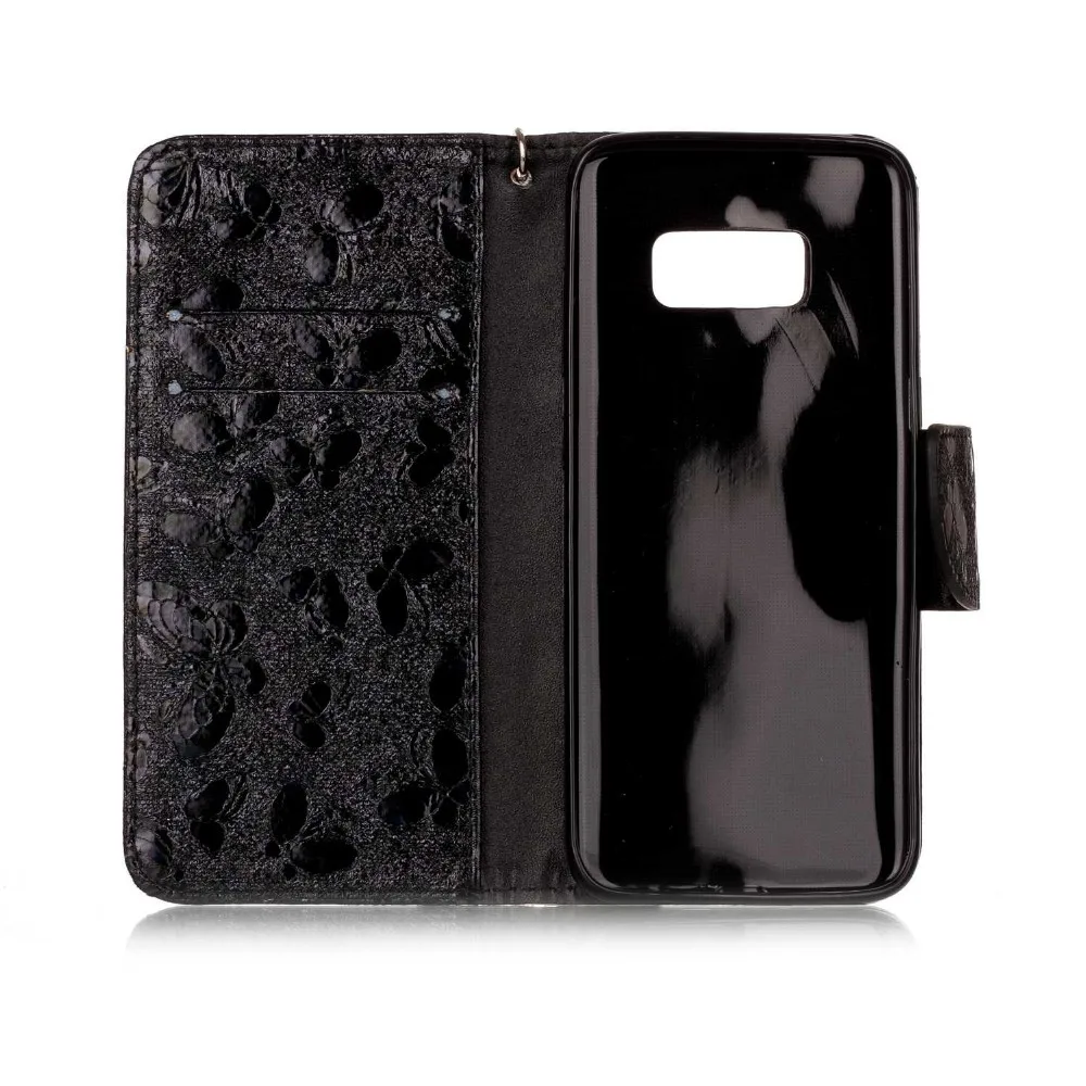 Book Wallet Laser butterfly leather phone case for Samsung Galaxy S8 / S8 plus