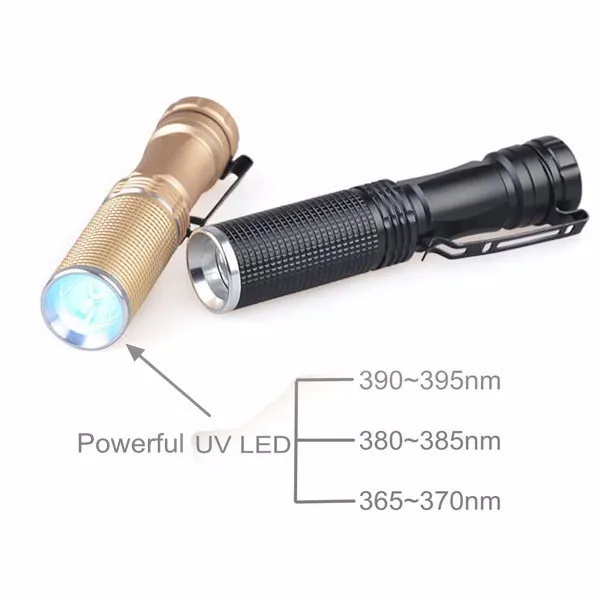 Mini Pocket 365nm Aluminum Alloy Clip Ultra Violet Lamp uv Ultraviolet light