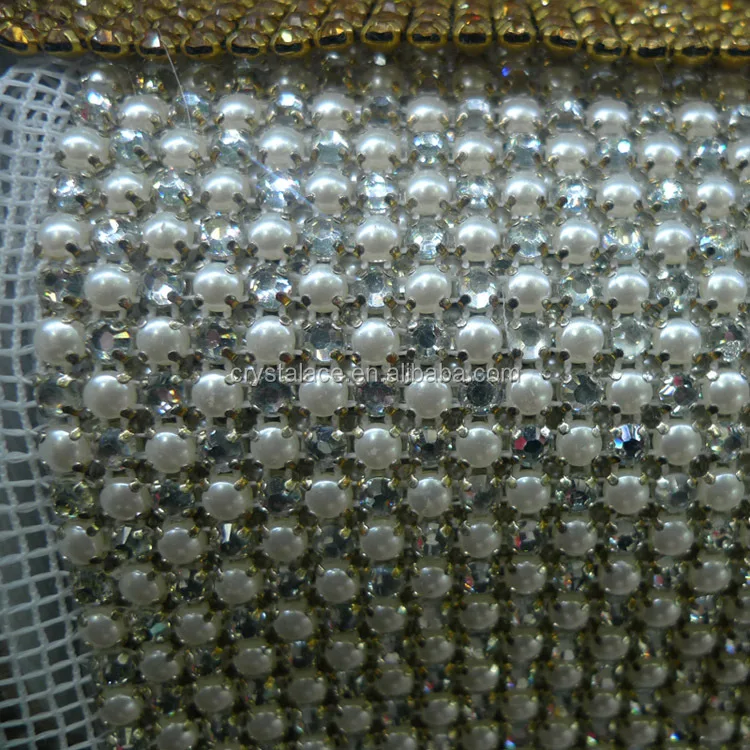 4.25'' X10 Yards Pearl Wrap Banding Pearl Wrap Meash Trimming Factory sale