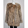 YR134 Customize Order Welcome European Style Women Genuine Raccoon Knitted Fur Winter Coat Top Quality
