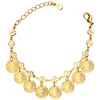 18K gold plated Europe American personality coin pendant charm chain bracelet 18k gold plated bangle